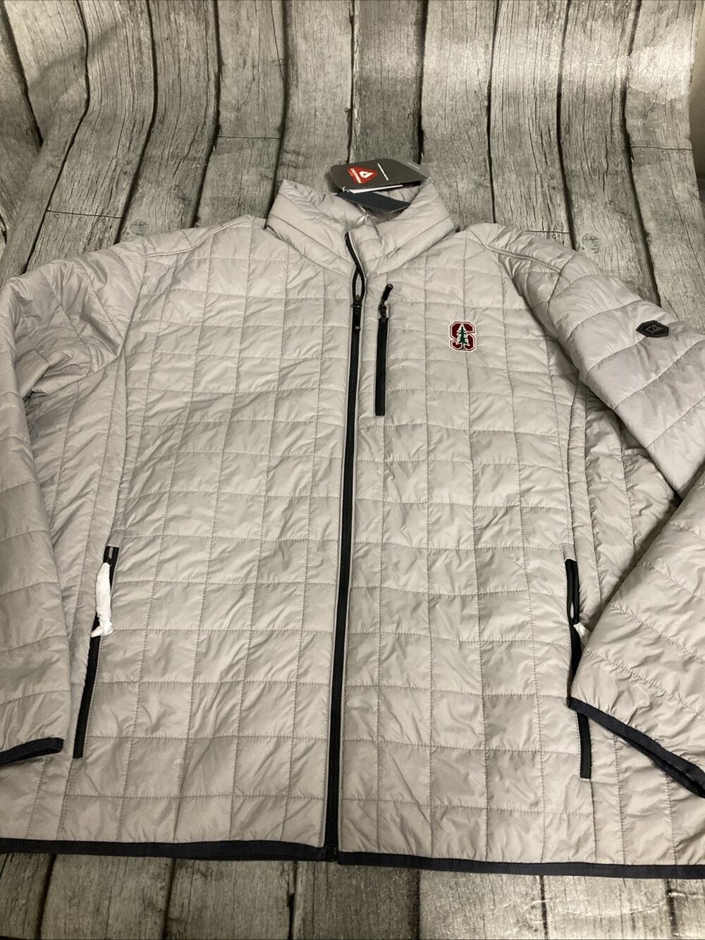 NWT Men’s Cutter & Buck Stanford Cardinals Primaloft Jacket 3X XXXL Grey Packabl